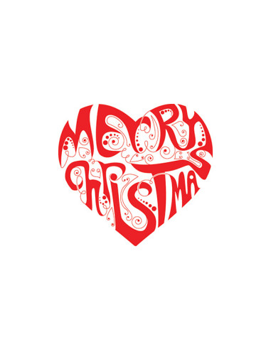 WALLSTICKER MERRY XMAS CUORE 11ROSSO35X35 CM