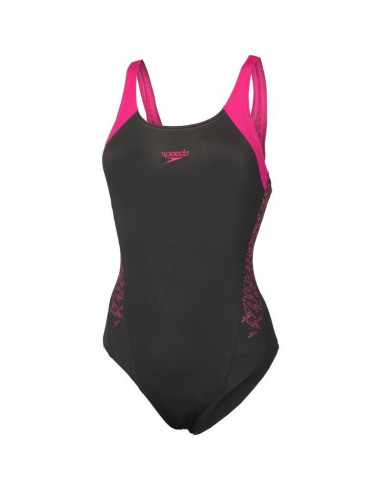 Speedo Costume da Bagno Donna Nero/Fucsia