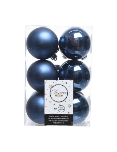 Amicasa Palline albero 12 pz Night blu D. 6 cm