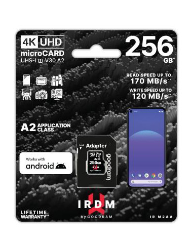 microSD IRDM by GOODRAM 256GB UHS I U3 A2 + adapter