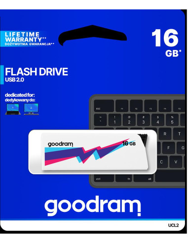 Pendrive GoodRAM 16GB UCL2 WHITE USB 2.0 - retail blister