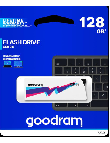 Pendrive GoodRAM 128GB UCL2 WHITE USB 2.0 - retail blister