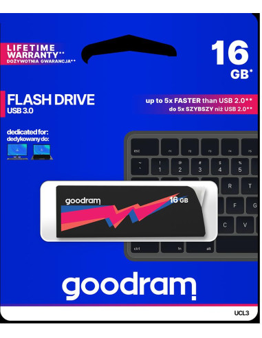 Pendrive GoodRAM 16GB UCL2 BLACK USB 3.0 - retail blister