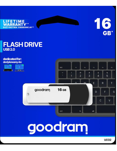 Pendrive GOODRAM Black-White 16GB USB 2.0 - retail blister