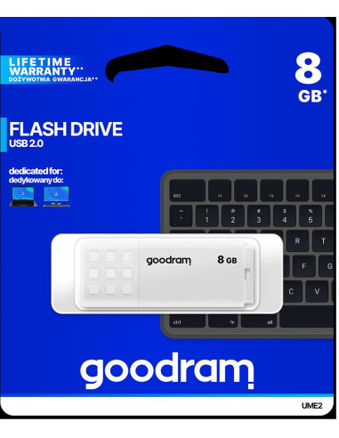 Pendrive GoodRAM 8GB UME2 white USB 2.0 - retail blister