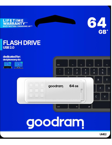 Pendrive GoodRAM 64GB UME2 white USB 2.0 - retail blister