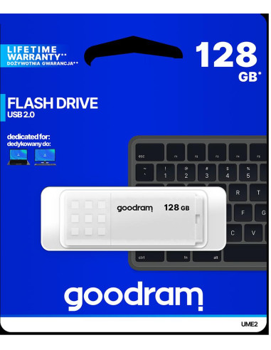 Pendrive GoodRAM 128GB UME2 white USB 2.0 - retail blister