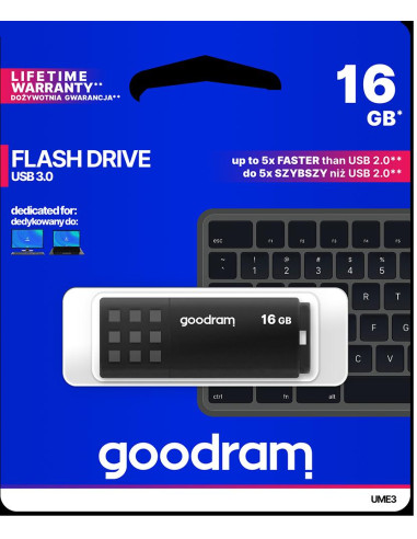 Pendrive GoodRAM 16GB BLACK USB 3.0 - retail blister