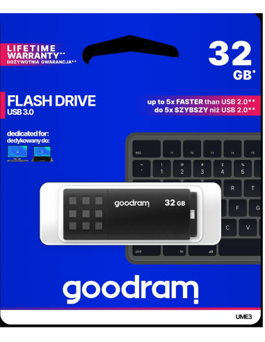 Pendrive GoodRAM 32GB BLACK USB 3.0 - retail blister