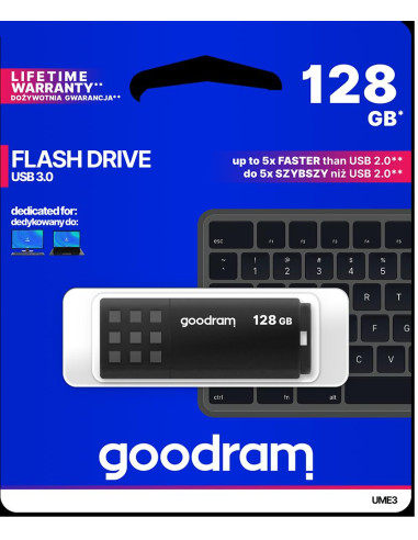 Pendrive GoodRAM 128GB BLACK USB 3.0 - retail blister