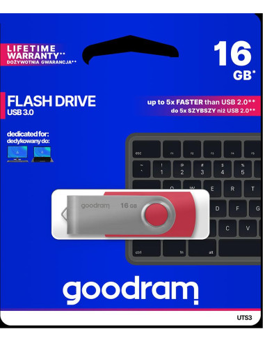 Pendrive GoodRAM 16GB UTS3 RED USB 3.0 - retail blister