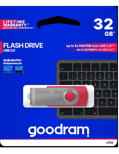 Pendrive GoodRAM 32GB UTS3 RED USB 3.0 - retail blister