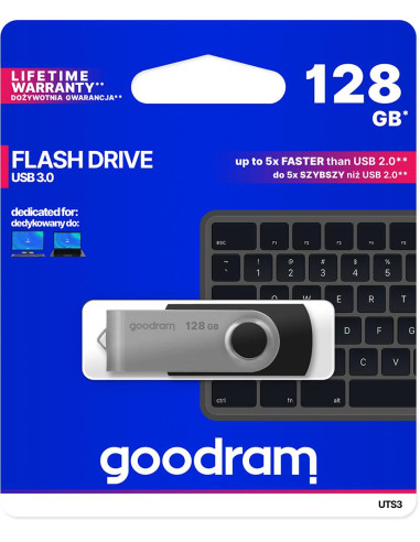 Pendrive GoodRAM 128GB UTS3 BLACK USB 3.0 - retail blister