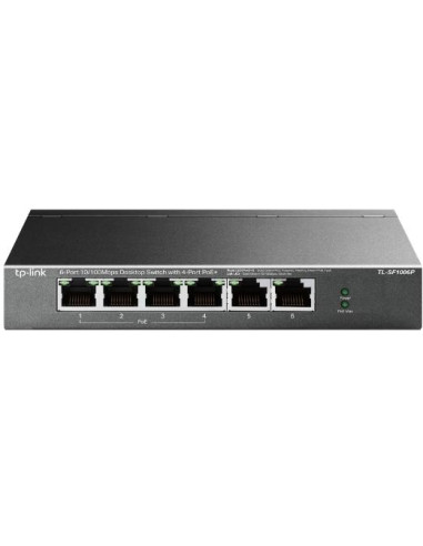 Switch desktop 6 port 10/100Mbps con 4 porte PoE+ TL-SF1006P