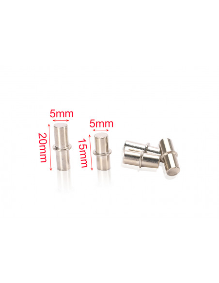 12pcs Supporti per Mensole e Ripiani in Acciaio &Oslash5mm x 15mm e